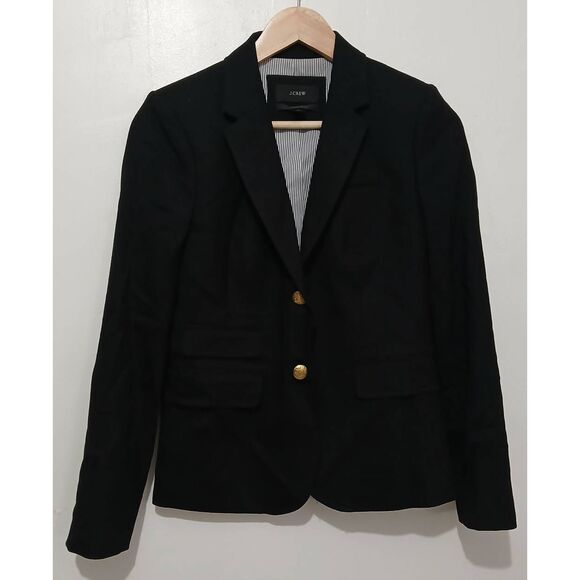 J crew womens size 2 school boy blazer black wool - Picture 2 of 8